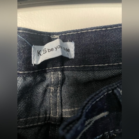 Dark wash wide leg denim jeans - Picture 2 of 2